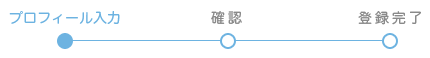 【プロフィール入力】→確認→登録完了